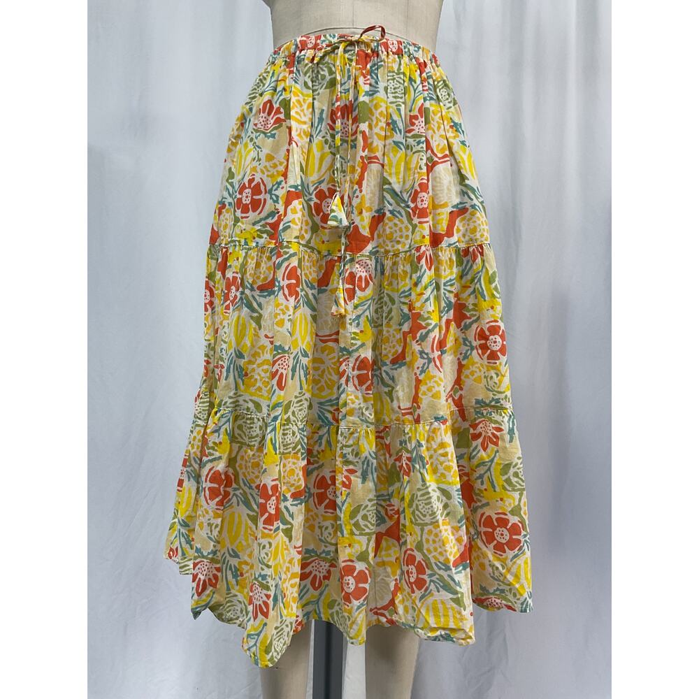 Velvet Floral Yellow Mariel Size S Skirt - Picture 5 of 6